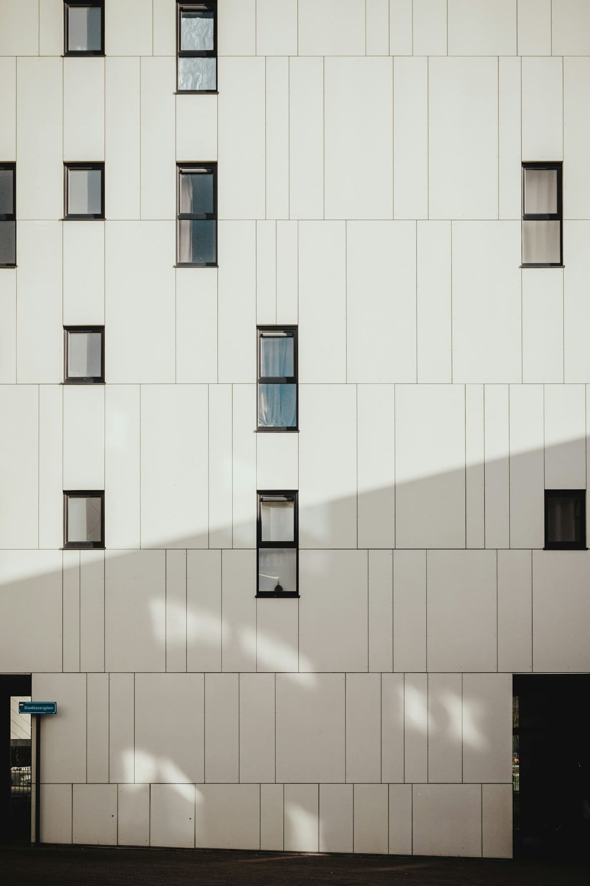 White façade of a modern building